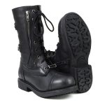 Milwaukee Leather Women’s Graze Black Leather Lace-Up Motorcycle Boots with Zipper Pocket MBL9369 - Image 11