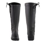Milwaukee Leather MBL9370 Women’s Black 17-Inch Lace Side Leather Boots with Contrast White Stitching - Image 3