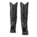 Milwaukee Leather MBL9371 Women’s Black 18-Inch Leather Studded and Riveted Western Style Motorcycle Boots - Image 5