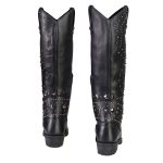 Milwaukee Leather MBL9371 Women’s Black 18-Inch Leather Studded and Riveted Western Style Motorcycle Boots - Image 9