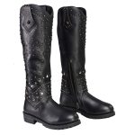 Milwaukee Leather MBL9371 Women’s Black 18-Inch Leather Studded and Riveted Western Style Motorcycle Boots - Image 12