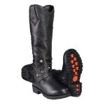 Milwaukee Leather MBL9371 Women’s Black 18-Inch Leather Studded and Riveted Western Style Motorcycle Boots - Image 2