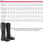 Milwaukee Leather MBL9371 Women’s Black 18-Inch Leather Studded and Riveted Western Style Motorcycle Boots - Image 3