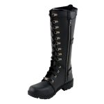 Milwaukee Leather MBL9380 Women’s Black ‘Jane’ 15-inch Leather Combat Style Harness Motorcycle Boots - Image 5