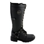 Milwaukee Leather MBL9380 Women’s Black ‘Jane’ 15-inch Leather Combat Style Harness Motorcycle Boots - Image 9