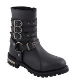 Milwaukee Leather MBL9399 Women’s 9-Inch Triple Buckle Black Leather Harness Biker Boots w/ Side Zipper - Image 17