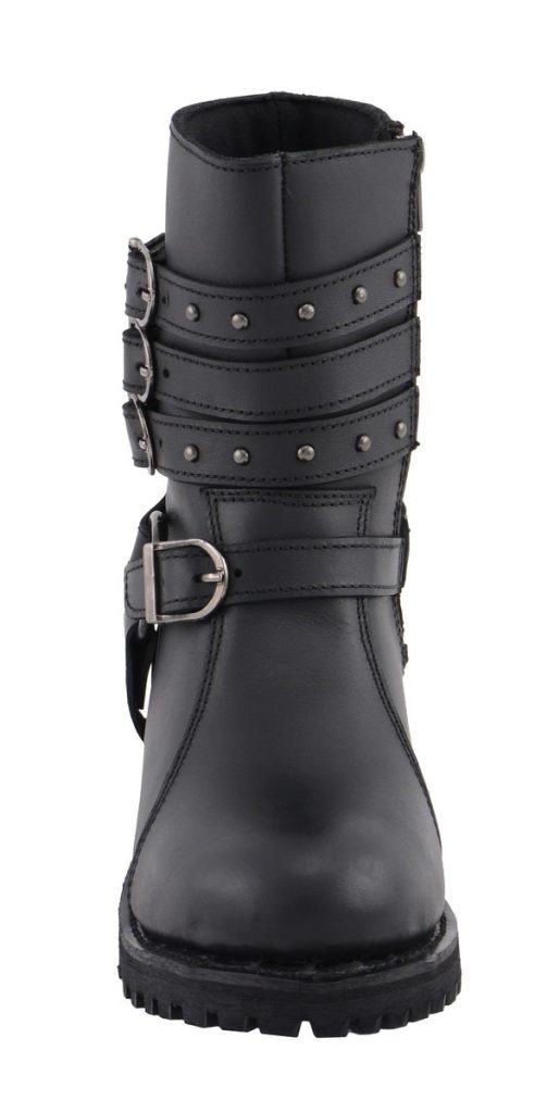 Milwaukee Leather MBL9399 Women’s 9-Inch Triple Buckle Black Leather Harness Biker Boots w/ Side Zipper - Image 18