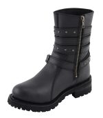 Milwaukee Leather MBL9399 Women’s 9-Inch Triple Buckle Black Leather Harness Biker Boots w/ Side Zipper - Image 12