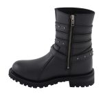 Milwaukee Leather MBL9399 Women’s 9-Inch Triple Buckle Black Leather Harness Biker Boots w/ Side Zipper - Image 13