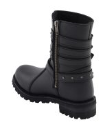 Milwaukee Leather MBL9399 Women’s 9-Inch Triple Buckle Black Leather Harness Biker Boots w/ Side Zipper - Image 6