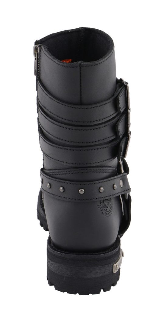 Milwaukee Leather MBL9399 Women’s 9-Inch Triple Buckle Black Leather Harness Biker Boots w/ Side Zipper - Image 14