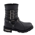 Milwaukee Leather MBL9399 Women’s 9-Inch Triple Buckle Black Leather Harness Biker Boots w/ Side Zipper - Image 16