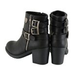 Milwaukee Leather MBL9405 Women’s Short Black Fashion Boots with Side Zippers and Triple Buckle Adjustment - Image 7