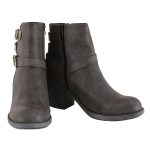 Milwaukee Leather MBL9406 Women’s Stone Grey 3-Buckle Leather Boots with Platform Heel - Image 2