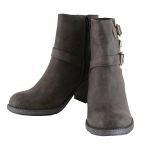 Milwaukee Leather MBL9406 Women’s Stone Grey 3-Buckle Leather Boots with Platform Heel - Image 4