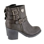 Milwaukee Leather MBL9406 Women’s Stone Grey 3-Buckle Leather Boots with Platform Heel - Image 8