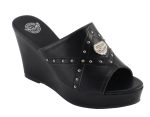 Milwaukee Leather MBL9407 Women’s Black Open Toe Fashion Casual Wedge Sandals with Studs - Image 10