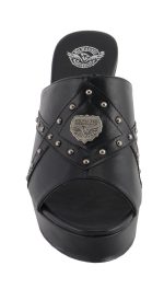 Milwaukee Leather MBL9407 Women’s Black Open Toe Fashion Casual Wedge Sandals with Studs - Image 9
