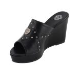 Milwaukee Leather MBL9407 Women’s Black Open Toe Fashion Casual Wedge Sandals with Studs - Image 8