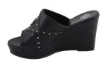 Milwaukee Leather MBL9407 Women’s Black Open Toe Fashion Casual Wedge Sandals with Studs - Image 7