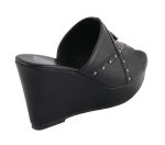Milwaukee Leather MBL9407 Women’s Black Open Toe Fashion Casual Wedge Sandals with Studs - Image 4