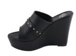 Milwaukee Leather MBL9408 Women’s Black Open Toe Fashion Casual Platform Wedges with Rivet Details - Image 10