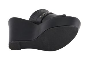 Milwaukee Leather MBL9408 Women’s Black Open Toe Fashion Casual Platform Wedges with Rivet Details - Image 7