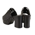 Milwaukee Leather MBL9410 Women’s Black Open Toe Fashion Casual Platform Wedges with Studs - Image 6