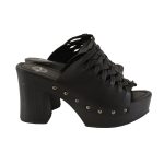 Milwaukee Leather MBL9410 Women’s Black Open Toe Fashion Casual Platform Wedges with Studs - Image 5