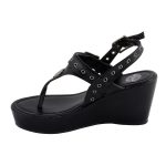 Milwaukee Leather MBL9411 Women’s Black Wedge Fashion Casual Sandals with Buckled Straps - Image 4