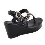 Milwaukee Leather MBL9411 Women’s Black Wedge Fashion Casual Sandals with Buckled Straps - Image 7