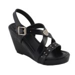 Milwaukee Leather MBL9413 Women’s Black Triple Strap Studded Fashion Casual Wedge Sandal - Image 4
