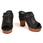 Milwaukee Leather MBL9415 Women’s Black Peep-Toe Platform Fashion Casual Clog with Wrap Around Studding - Image 2
