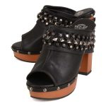 Milwaukee Leather MBL9415 Women’s Black Peep-Toe Platform Fashion Casual Clog with Wrap Around Studding - Image 5