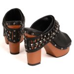 Milwaukee Leather MBL9415 Women’s Black Peep-Toe Platform Fashion Casual Clog with Wrap Around Studding - Image 8