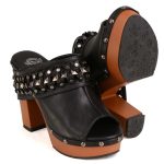Milwaukee Leather MBL9415 Women’s Black Peep-Toe Platform Fashion Casual Clog with Wrap Around Studding - Image 10