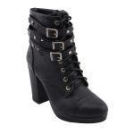 Milwaukee Leather MBL9417 Women’s Black Lace-Up Fashion Boots with Triple Strap Studded Accents - Image 2