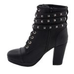Milwaukee Leather MBL9417 Women’s Black Lace-Up Fashion Boots with Triple Strap Studded Accents - Image 5