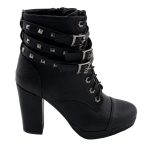 Milwaukee Leather MBL9417 Women’s Black Lace-Up Fashion Boots with Triple Strap Studded Accents - Image 9
