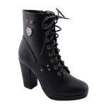 Milwaukee Leather MBL9418 Women’s Black Lace-Up Fashion Boots with Studded Accents and Platform Heel - Image 2