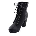 Milwaukee Leather MBL9418 Women’s Black Lace-Up Fashion Boots with Studded Accents and Platform Heel - Image 4