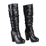 Milwaukee Leather MBL9419 Women’s Tall Premium Black Platform Fashion Casual Boots with Slouch Shaft - Image 2