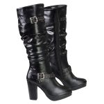 Milwaukee Leather MBL9419 Women’s Tall Premium Black Platform Fashion Casual Boots with Slouch Shaft - Image 9