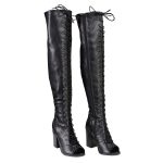 Milwaukee Leather MBL9421 Women’s Black Lace-Up Knee-High Fashion Casual Boots with Open Toe - Image 2