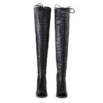 Milwaukee Leather MBL9421 Women’s Black Lace-Up Knee-High Fashion Casual Boots with Open Toe - Image 4