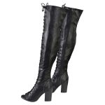 Milwaukee Leather MBL9421 Women’s Black Lace-Up Knee-High Fashion Casual Boots with Open Toe - Image 5
