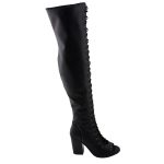 Milwaukee Leather MBL9421 Women’s Black Lace-Up Knee-High Fashion Casual Boots with Open Toe - Image 9