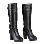 Milwaukee Leather MBL9422 Women’s Tall Black Studded Strap Fashion Casual Boots with Platform Heel - Image 2