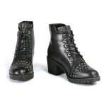 Milwaukee Leather MBL9426 Women’s Distress Black Rocker Fashion Boots with Studded Instep - Image 2