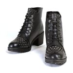 Milwaukee Leather MBL9426 Women’s Distress Black Rocker Fashion Boots with Studded Instep - Image 3